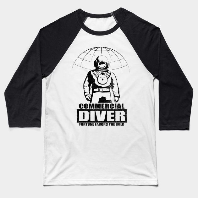 Commercial Diver Baseball T-Shirt by TCP